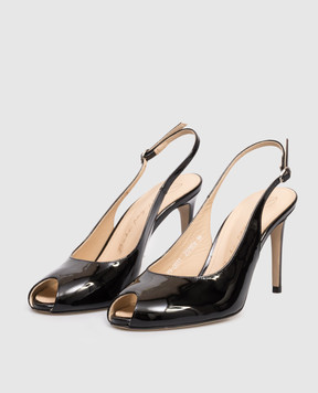 Babe Pay Pls Черные кожаные лакированные слингбеки 237804LA