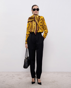 Versace Коричнева блуза із шовку Barocco 10013601A04236