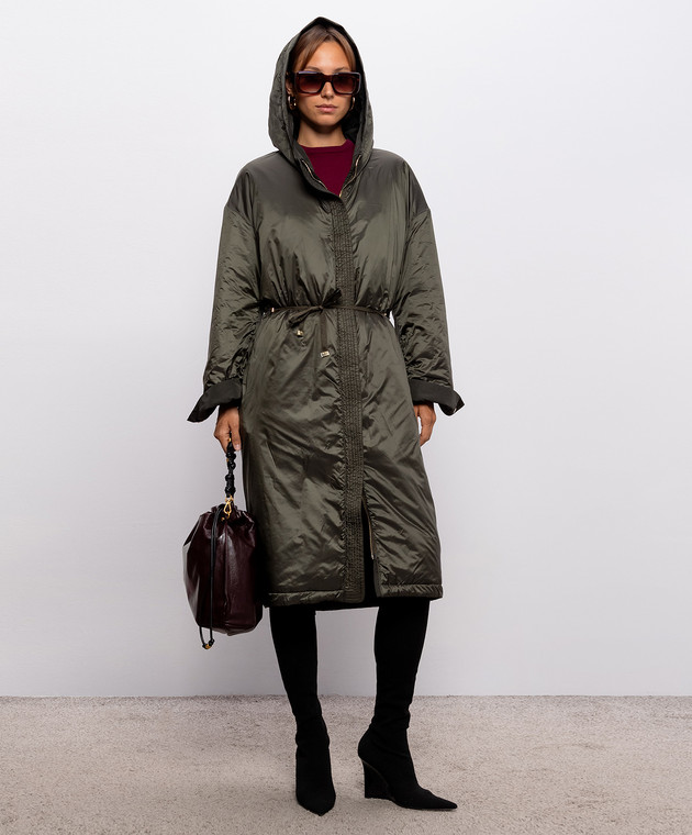 Max Mara Зеленая удлиненная куртка BOSCO MTCBOSCO изображение 3