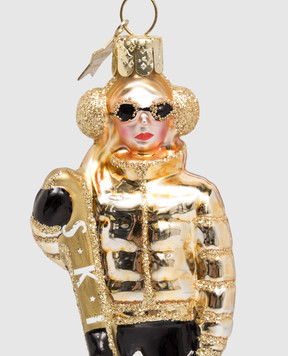 Vondels Золотистая ёлочная игрушка Ski lady 4232250130015