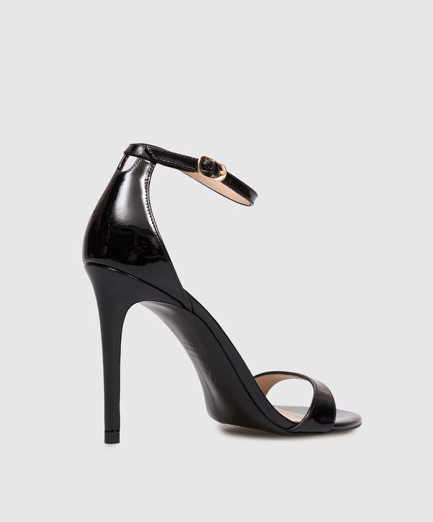 Stuart Weitzman Чорні шкіряні лаковані босоніжки NUDIST SJ995 зображення 3