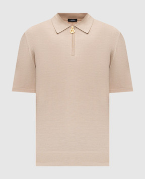 Stefano Ricci Бежеве поло із шовку з емблемою K414000P31F26160