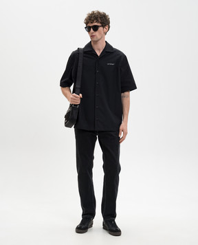 Off-White Черная рубашка с логотипом Metal Arrow 44XGG01FS26F003