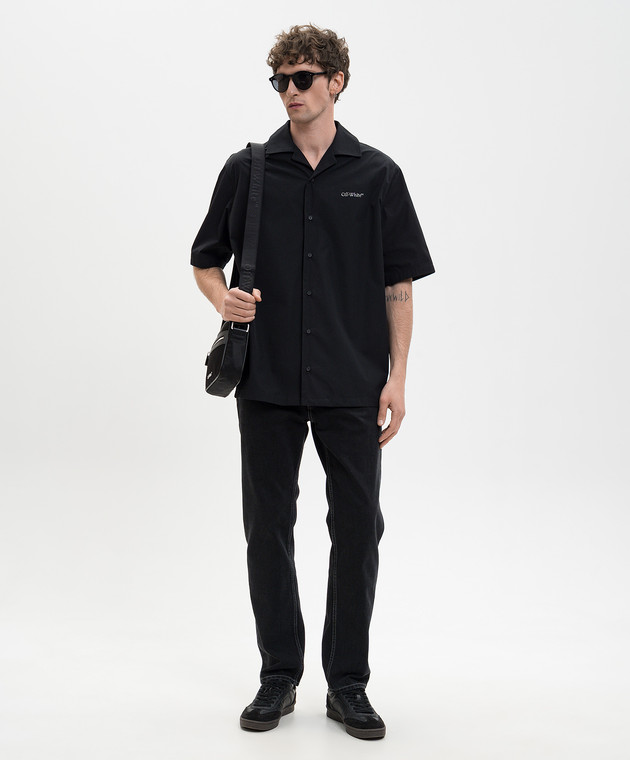 Off-White Черная рубашка с логотипом Metal Arrow 44XGG01FS26F003 изображение 2