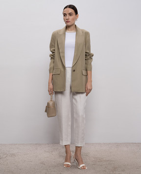 Peserico Белая футболка в рубчик A06872J05669A