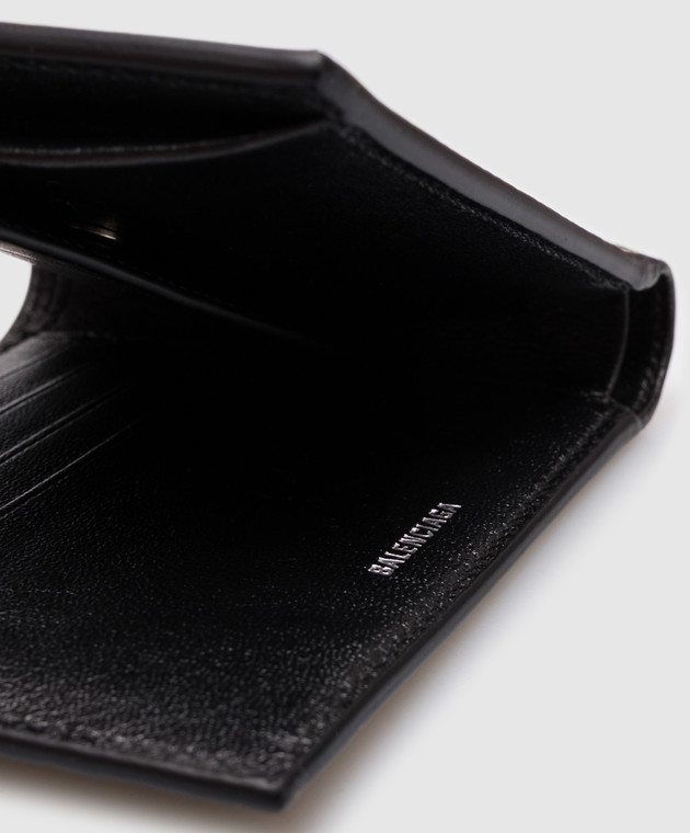 Balenciaga Черный кожаный портмоне Credit Square Folded 8119102ABV0 изображение 4