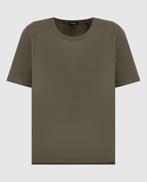 Kiton Футболка кольору хакі D61449H09200