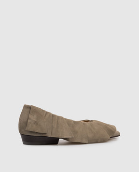 JW Anderson Замшеві балетки кольору хакі BL0037LA0386