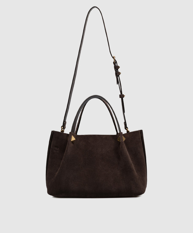 Valentino Коричневая замшевая сумка-тоут 9W2B0T83AHA изображение 4