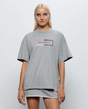 Palm Angels Серая меланжевая футболка PAWAA005JR002