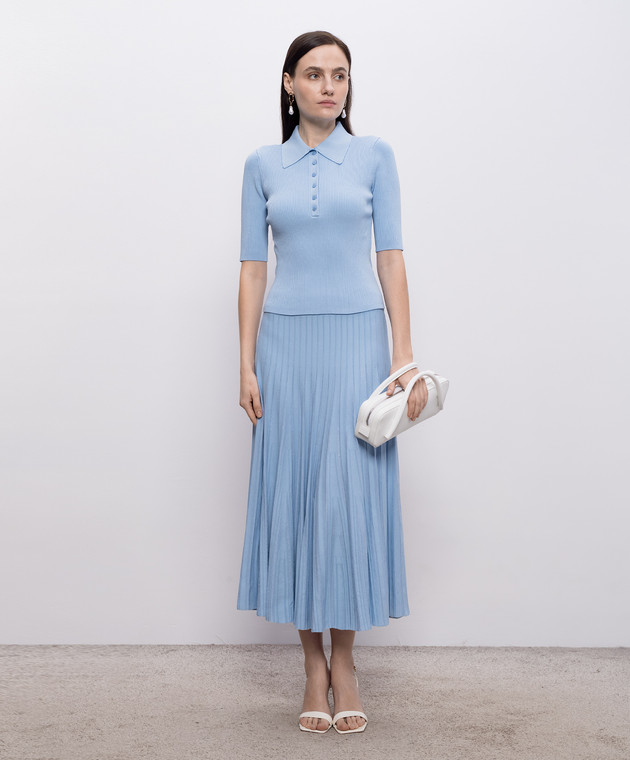 Simkhai Голубое поло Secily в рубчик 2262019K изображение 2