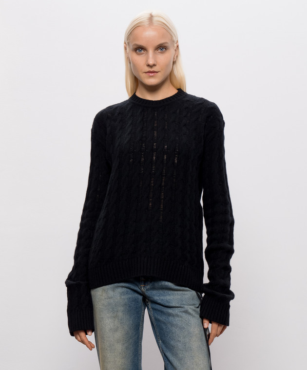 Ann Demeulemeester Черный свитер Siya из шерсти и кашемира B0014660KN099 изображение 3