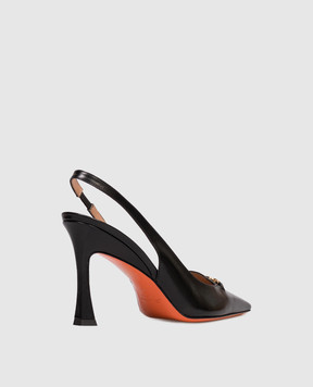Santoni Чорні шкіряні слінгбеки WDTV72113HA2NWLN