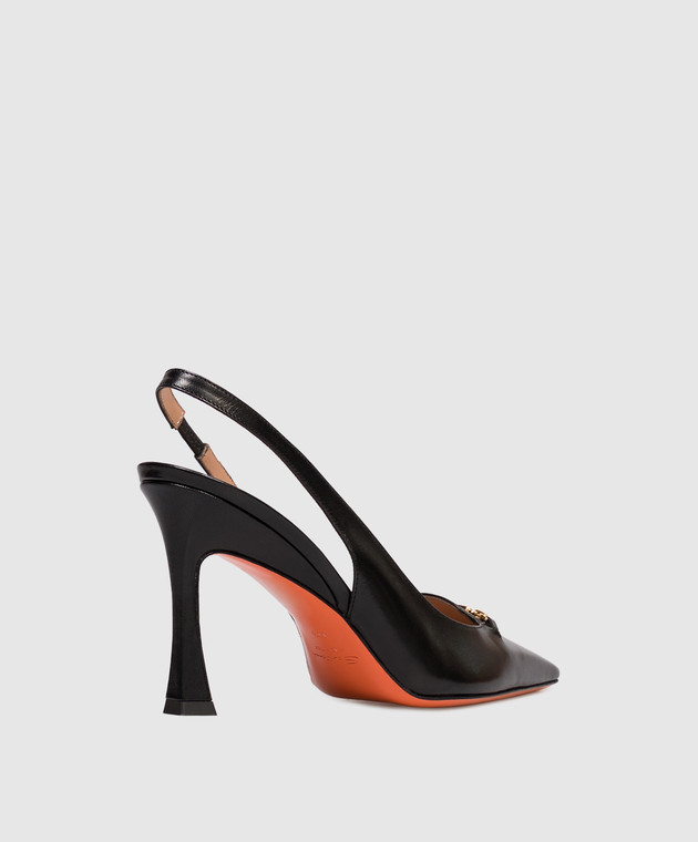 Santoni Черные кожаные слингбеки WDTV72113HA2NWLN изображение 3