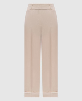 Peserico Бежевые брюки из льна A04210D02606