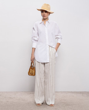 Peserico Біла сорочка з ланцюжком моніль A0650301979