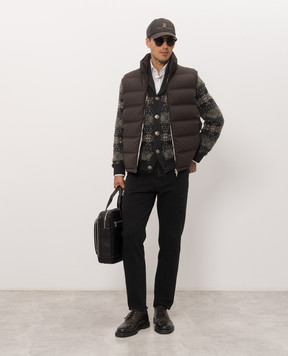 Brunello Cucinelli Коричневий пуховий жилет MV4061605