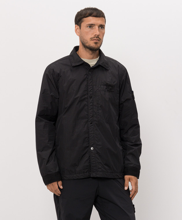 Stone Island Чорна утеплена куртка з патчем L2S15Q100022S0A23 зображення 3