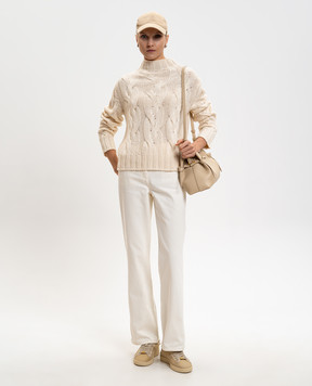 Max & Co Бежевий светр з вовною у візерунок MCLNASELLO