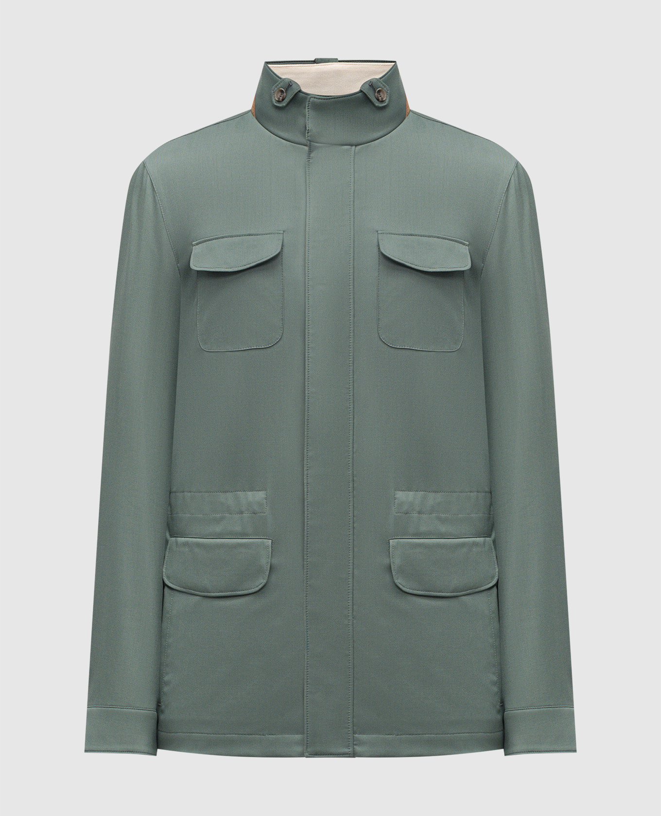 

Зеленая куртка из шерсти с логотипом, Зеленый, Куртки