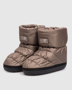 Maison Margiela MM6 Дитячі коричневі стьобані чоботи 839493639