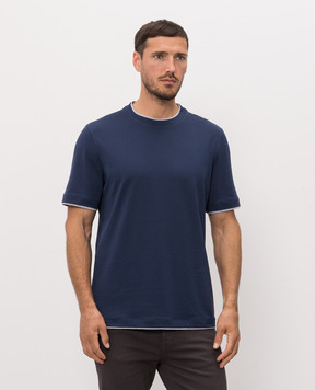 Brunello Cucinelli Синяя футболка M0B137427