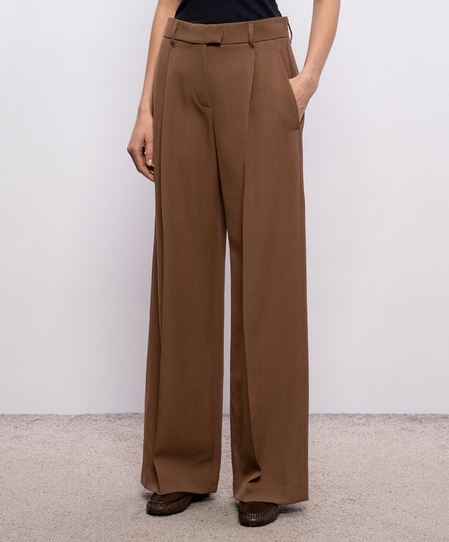 Brunello Cucinelli Коричневые брюки с шерстью MP548P8884 изображение 3