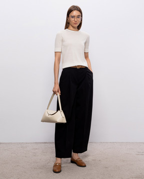 Max Mara Топ кольору айворі TAGENDA із шовку та вовни MSTAGENDA