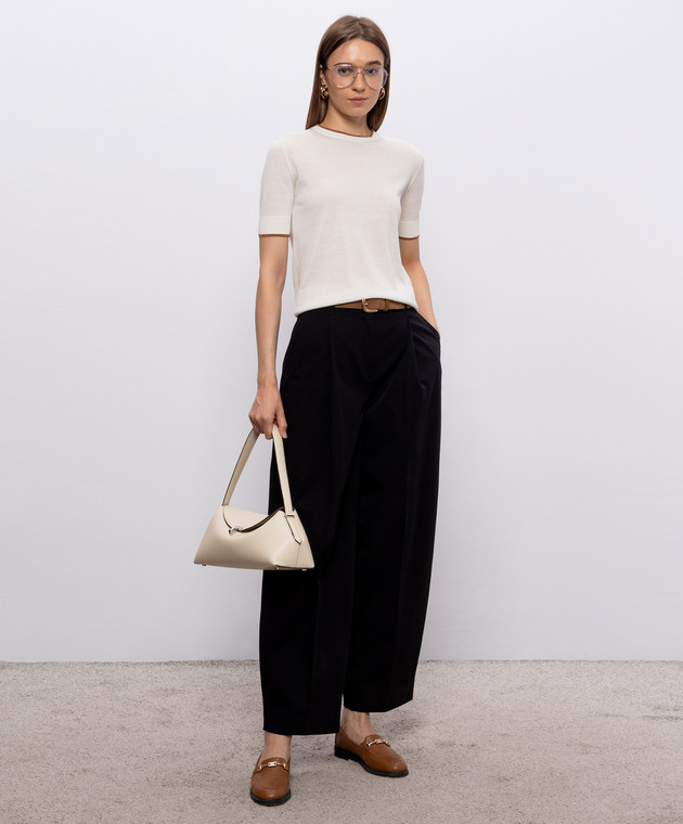Max Mara Топ кольору айворі TAGENDA із шовку та вовни MSTAGENDA зображення 2