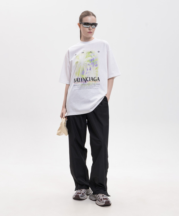 Balenciaga Белая футболка The Window с принтом A00497TUV07 изображение 2