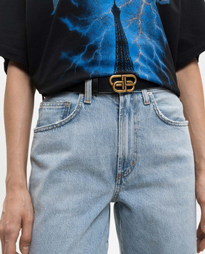 Balenciaga Черный кожаный пояс BB 5816901CH04