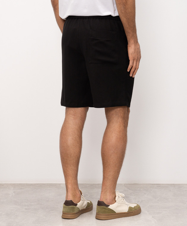 Ami Paris Чорні шорти з льоном HSO835VI0052 зображення 4