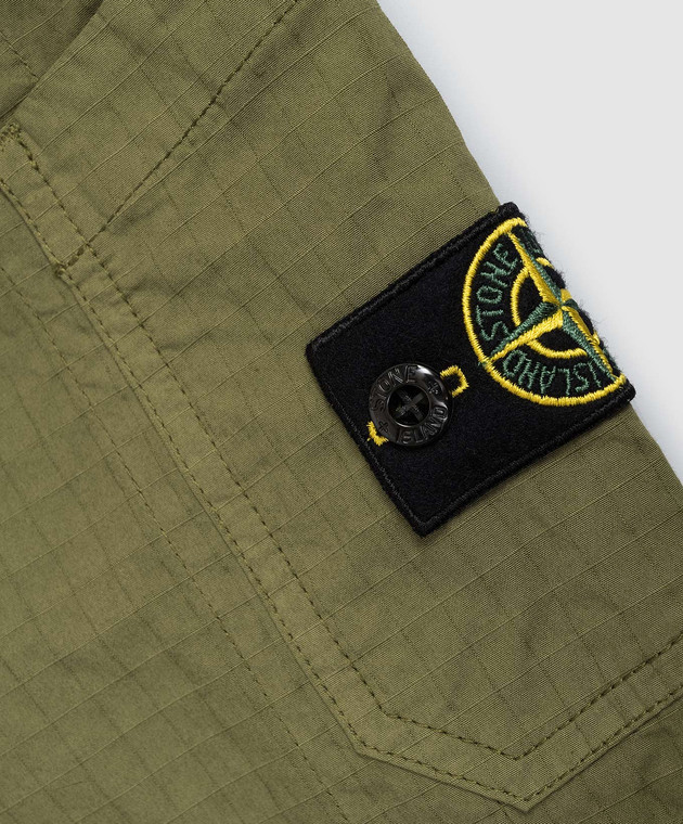 Stone Island Детские карго цвета хаки с патчем логотипа L1S163100002S006368 изображение 3