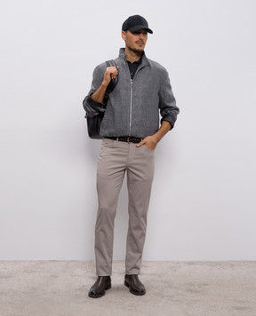 Brunello Cucinelli Сірі штани з логотипом M289LI1780