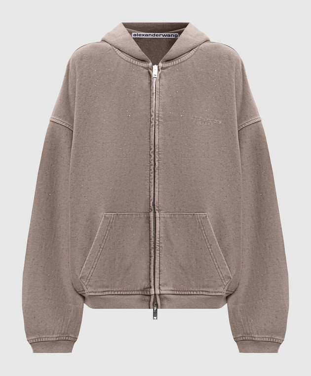 Alexander Wang Спортивная куртка цвета хаки с кристаллами UCC3262304