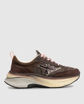 Premiata Коричневі комбіновані кросівки Hill HILL7896