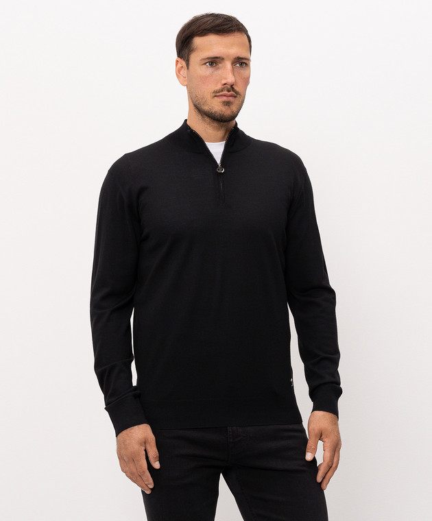 Stefano Ricci Черный джемпер из шерсти с молнией K303025L01F26345 изображение 3