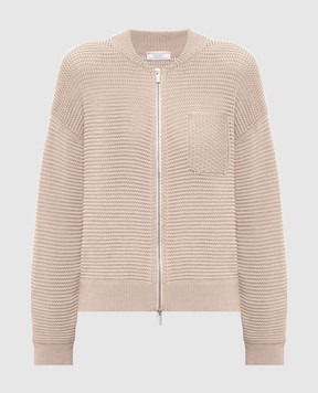 Peserico Бежевый кардиган с цепочкой мониль A99102F079312B