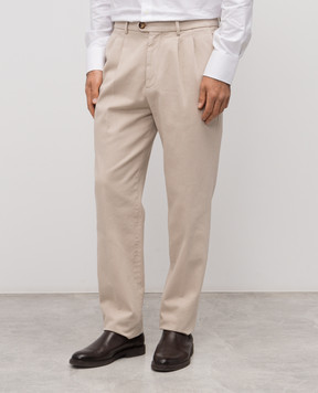 Brunello Cucinelli Бежевые брюки M237UE1950