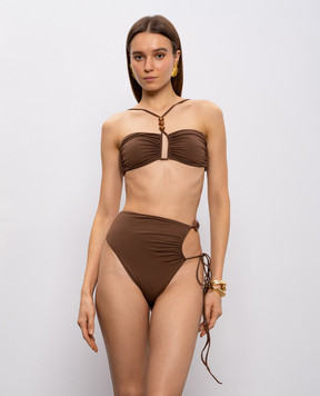 Magda Butrym Коричневий ліф від купальника з намистинами SWIMBRA01623426