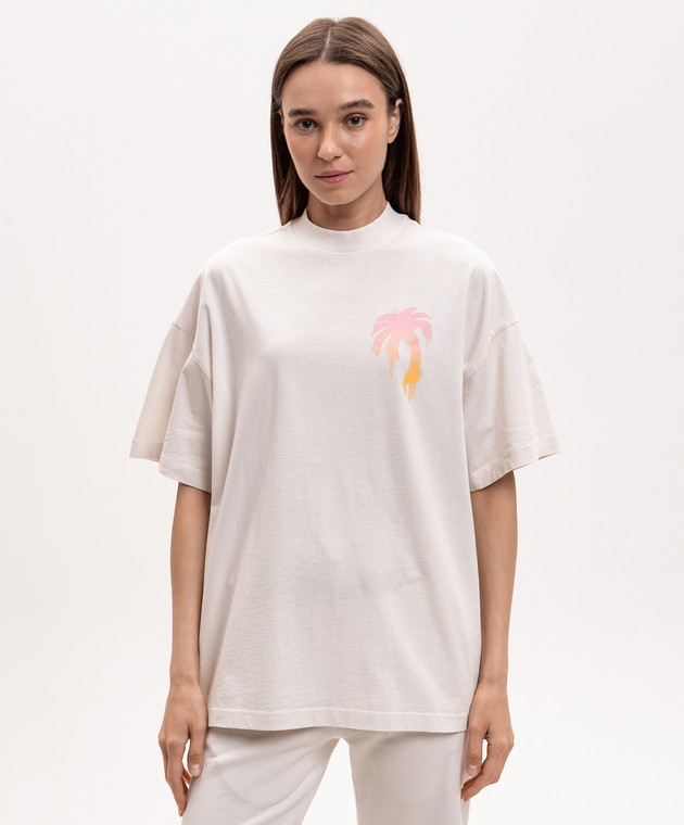 Palm Angels Белая футболка I Love PA PWAA07BS26JER004 изображение 3