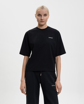 Off-White Чорна футболка з логотипом OWAA124F25JER008