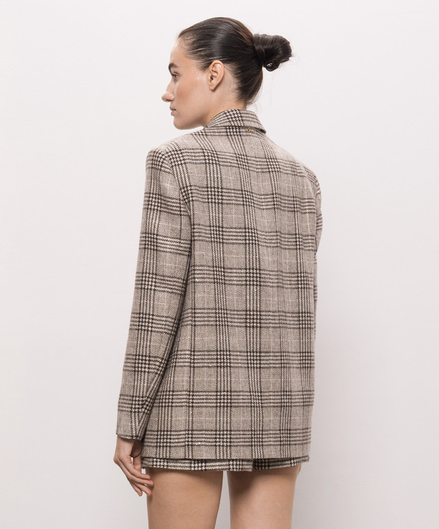 Twinset Серый жакет в клетку с пайетками 262TP2742 изображение 4