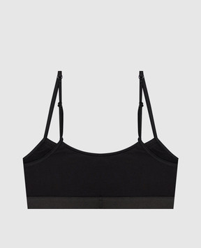 Maison Margiela MM6 Черный топ с узором эмблемы MKRG80060