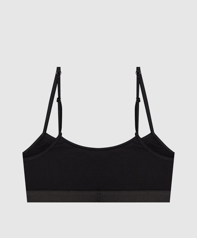 Maison Margiela MM6 Черный топ с узором эмблемы MKRG80060 изображение 2