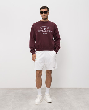 Sporty & Rich Бордовий світшот з вишивкою логотипа ST09875412RE02