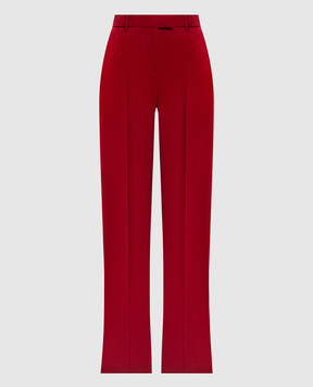Alexander McQueen Червоні штани кльош з вовни 843646QJAAC