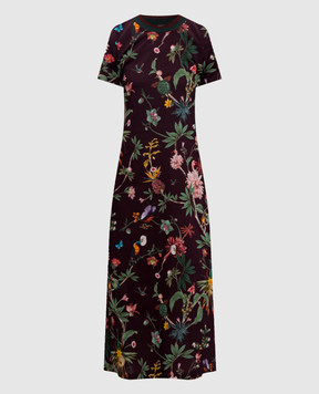 La DoubleJ Бордова сукня міді в принт DRE0247JER002ZOF02