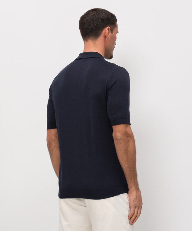 Castangia dal 1850 Синее поло с шелком DBPZ1S26 изображение 4