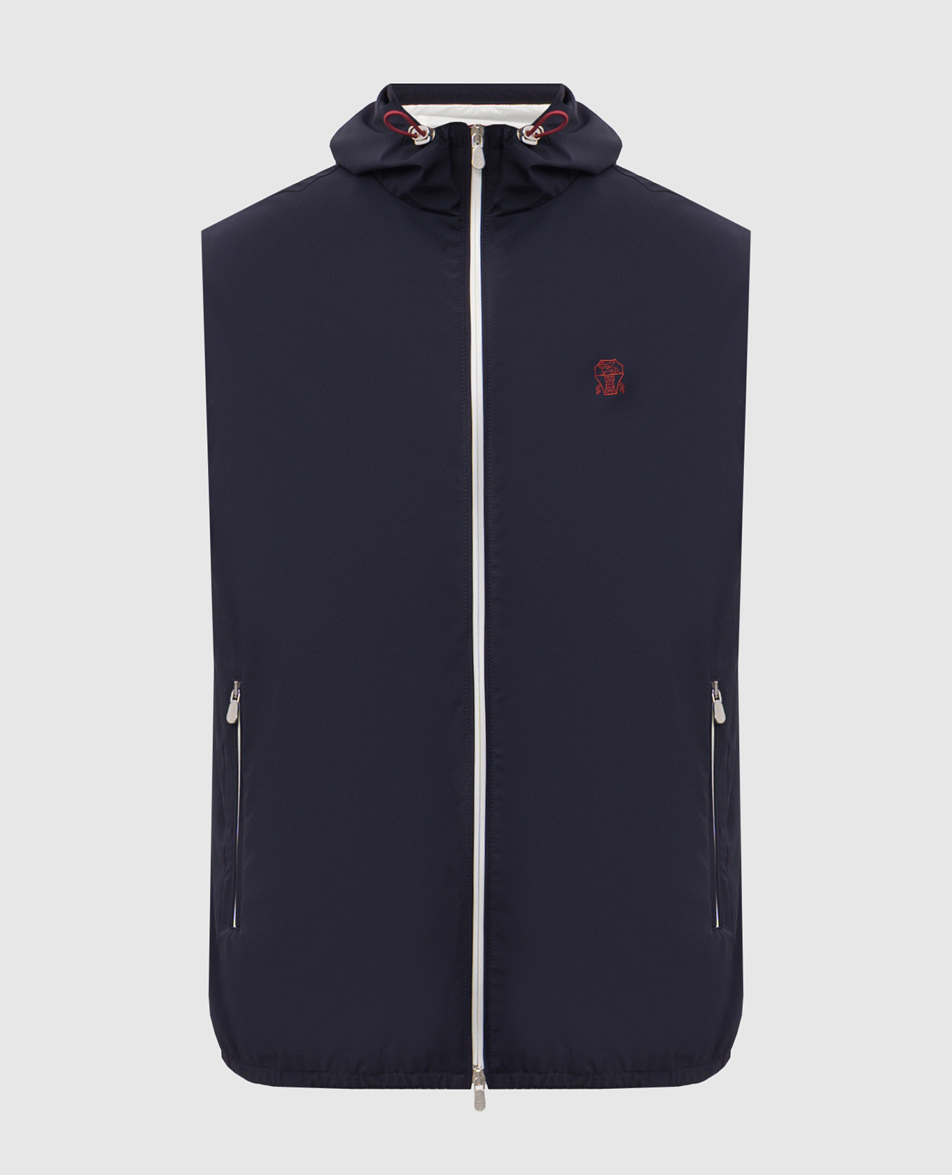 Синий жилет с вышивкой эмблемы